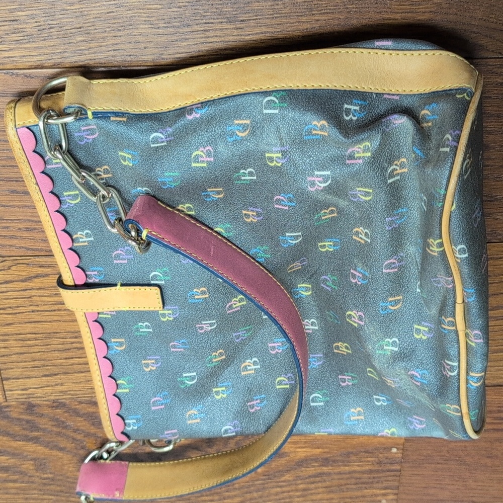 Dooney & Bourke - RARE Y2K 'It Girl' Rainbow Monogram Bucket Bag - Picture 7 of 13